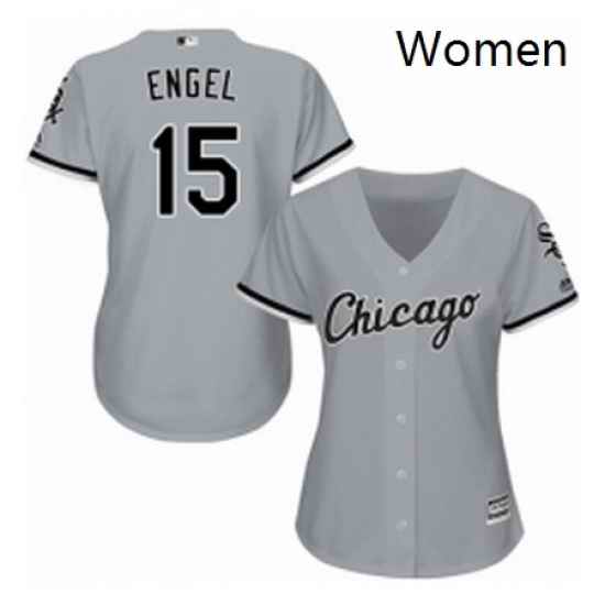 Womens Majestic Chicago White Sox 15 Adam Engel Replica Grey Road Cool Base MLB Jersey